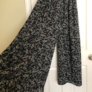 Floral palazzo pants high waisted boho wide leg XS